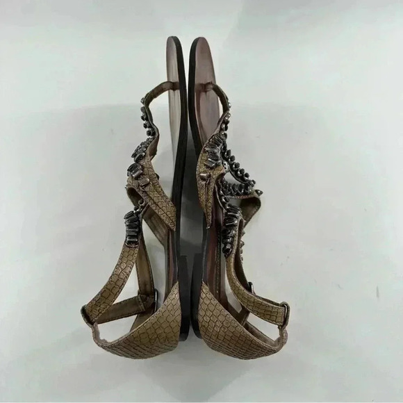 Steve Madden luxe L-Zena sandals size 8 tan faux leather gladiator festival boho - Picture 6 of 14